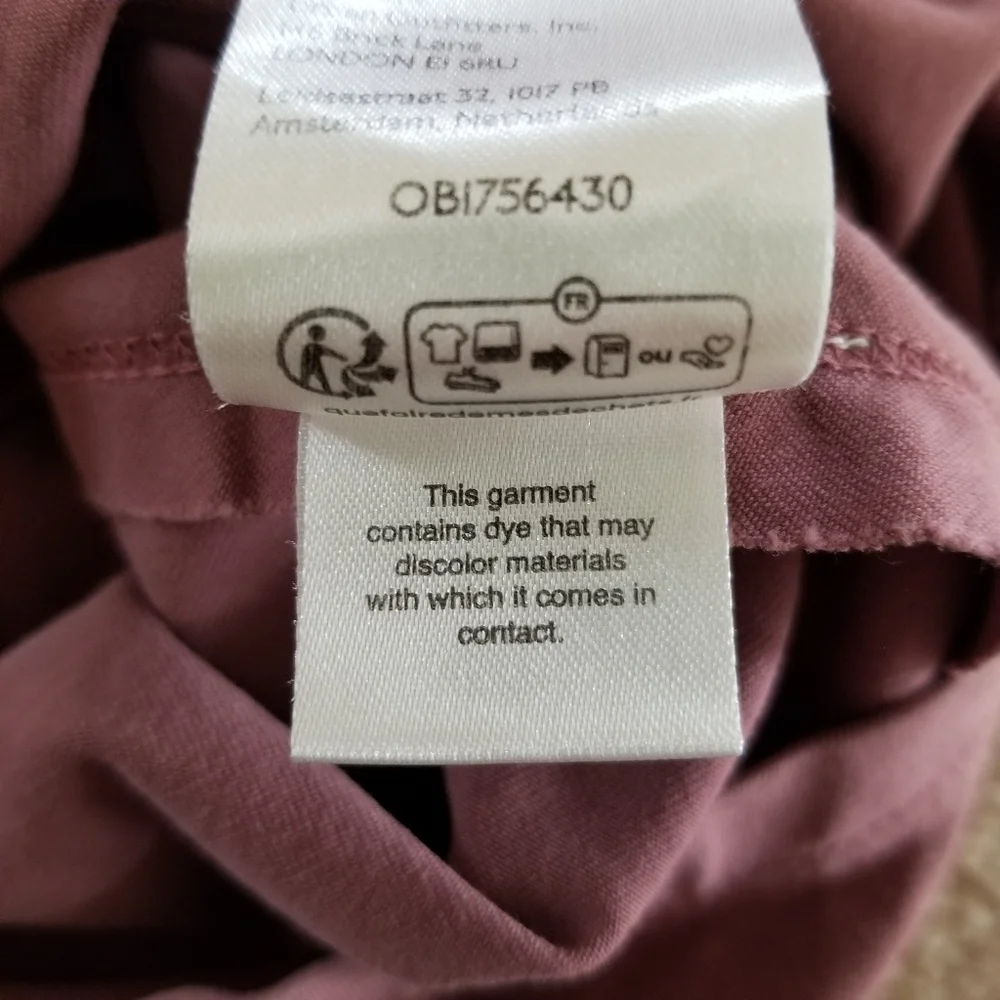 We The Free Pink Mauve Slouchy Oversized Cropped V Neck Top Size S